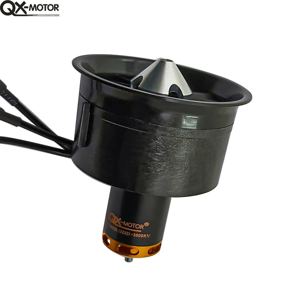 QX-MOTOR New 64mm EDF 2200KV/2400KV/3500KV/3800KV/4300kv Brushless Motor with 12 Blades Ducted Fan for RC Airplane Parts