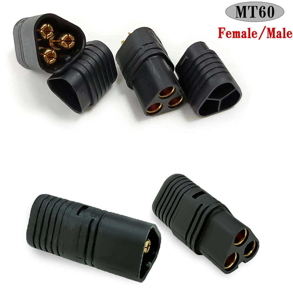 50Pairs Amass MT60 Black Male Female 3.5mm Plug Connector with Sheath Set for RC Remote Control Toy Airplane