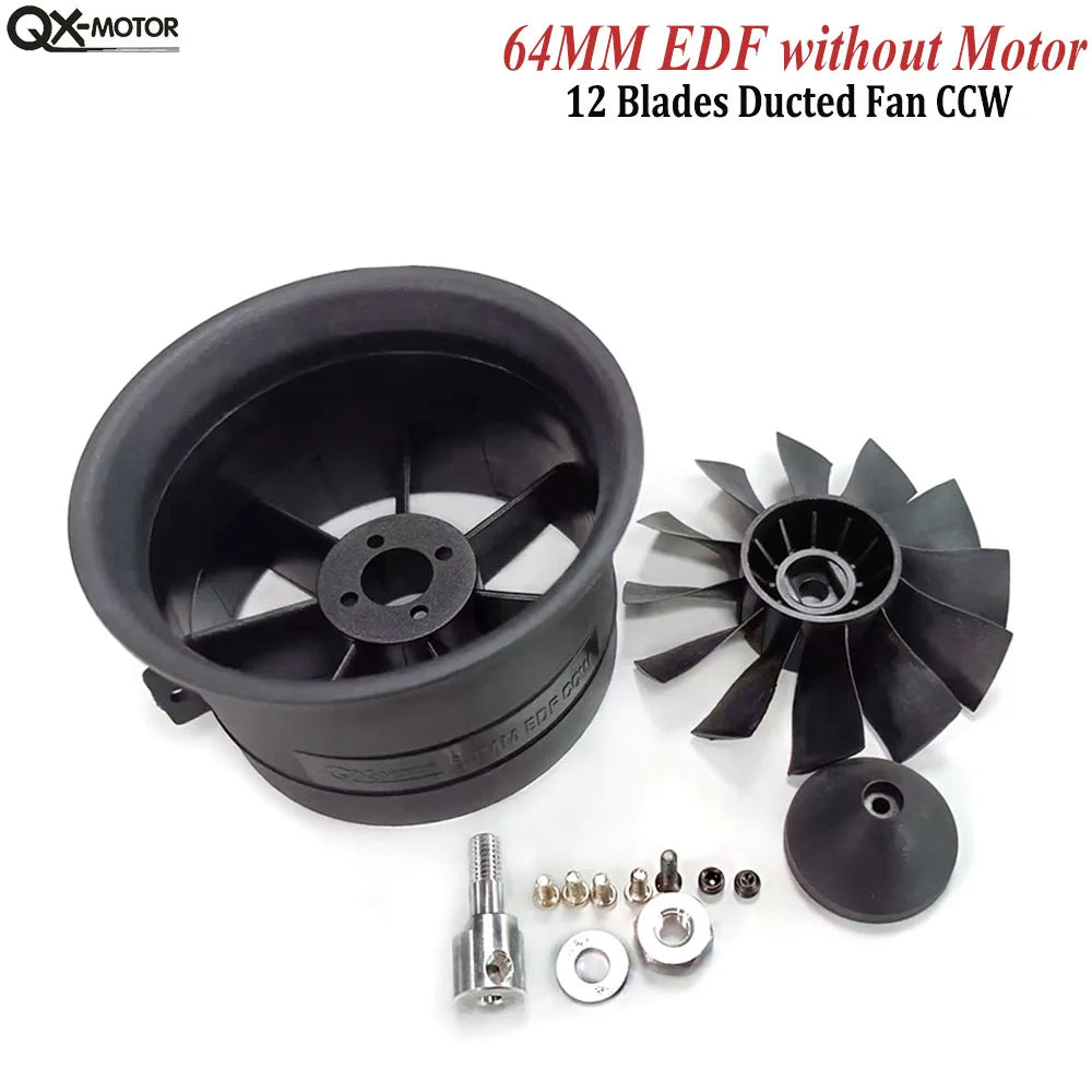 QX-MOTOR new 64mm EDF 12 Blades Ducted Fan CW/CCW with QF2822 2100KV 2300KV 3300KV 4300KV Brushless Motor for Remote control toy