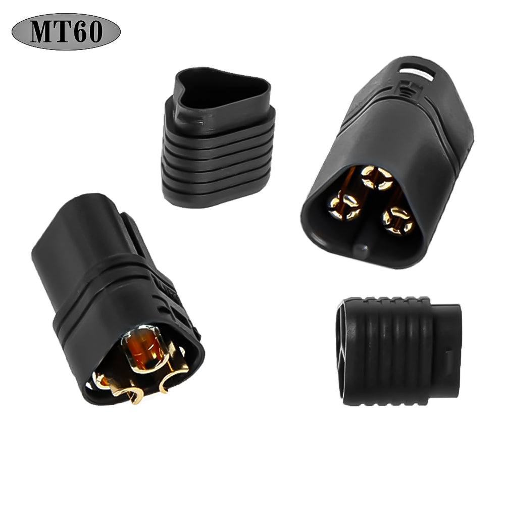 50Pairs Amass MT60 Black Male Female 3.5mm Plug Connector with Sheath Set for RC Remote Control Toy Airplane