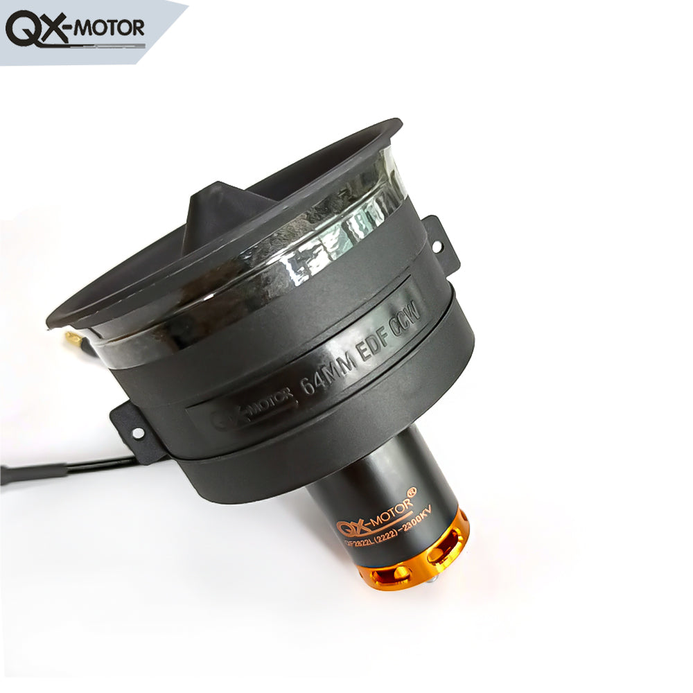 QX-MOTOR new 64mm EDF 12 Blades Ducted Fan CW/CCW with QF2822 2100KV 2300KV 3300KV 4300KV Brushless Motor for Remote control toy