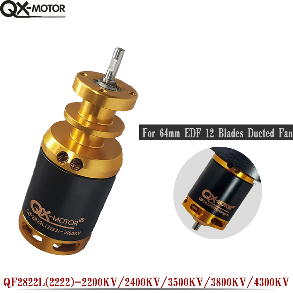 QX-MOTOR QF2822 2200KV 2400KV 3500KV 3800KV 4300KV Brushless Motor For 64mm EDF 12 Blades Ducted Fan