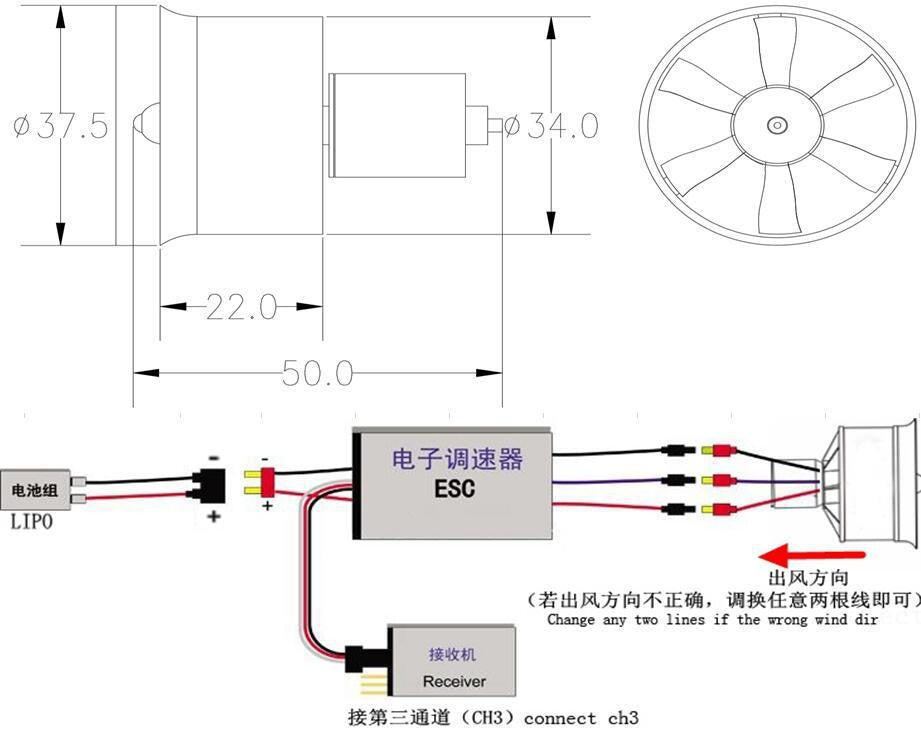 QX-Motor 30mm EDF ducted fan with 20A ESC 2S 3s 4s for Remote control toy parts