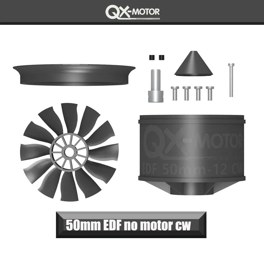 QX-MOTOR 50mm 12 Blades Ducted Fan CW CCW no motor For RC Airplane Remote Controlled Toys