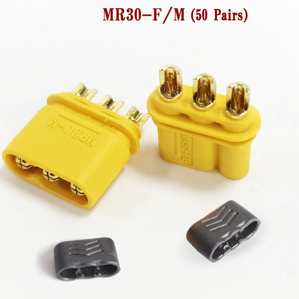 Amass 50Pairs MR30 Male Female Plug Connector with Sheath for Lipo Battery Connecting ESC And Motors