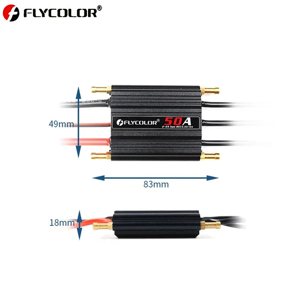 Flycolor Remote Control Ship Model Brushless ESC Waterproof 50A 70A 90A 120A 2-6S Lipo BEC 5.5V/5A With Progaming Card