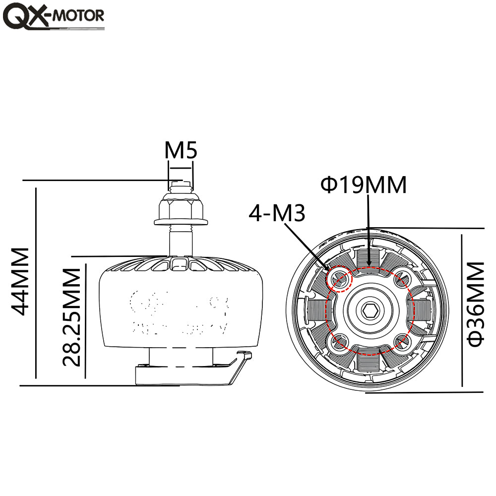 QX-MOTOR QX2812 Brushless Motor Black/White 900KV 1150KV for FPV Aircraft/Drones/Helicopters Remote Control Of Toy Parts