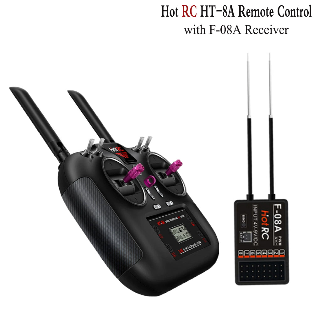 Hotrc HT-8A Transmitter 2.4G 8CH 4.5-9V PWM FHSS Remote Control with F-08A Receiver For RC Aircraft Car Boat