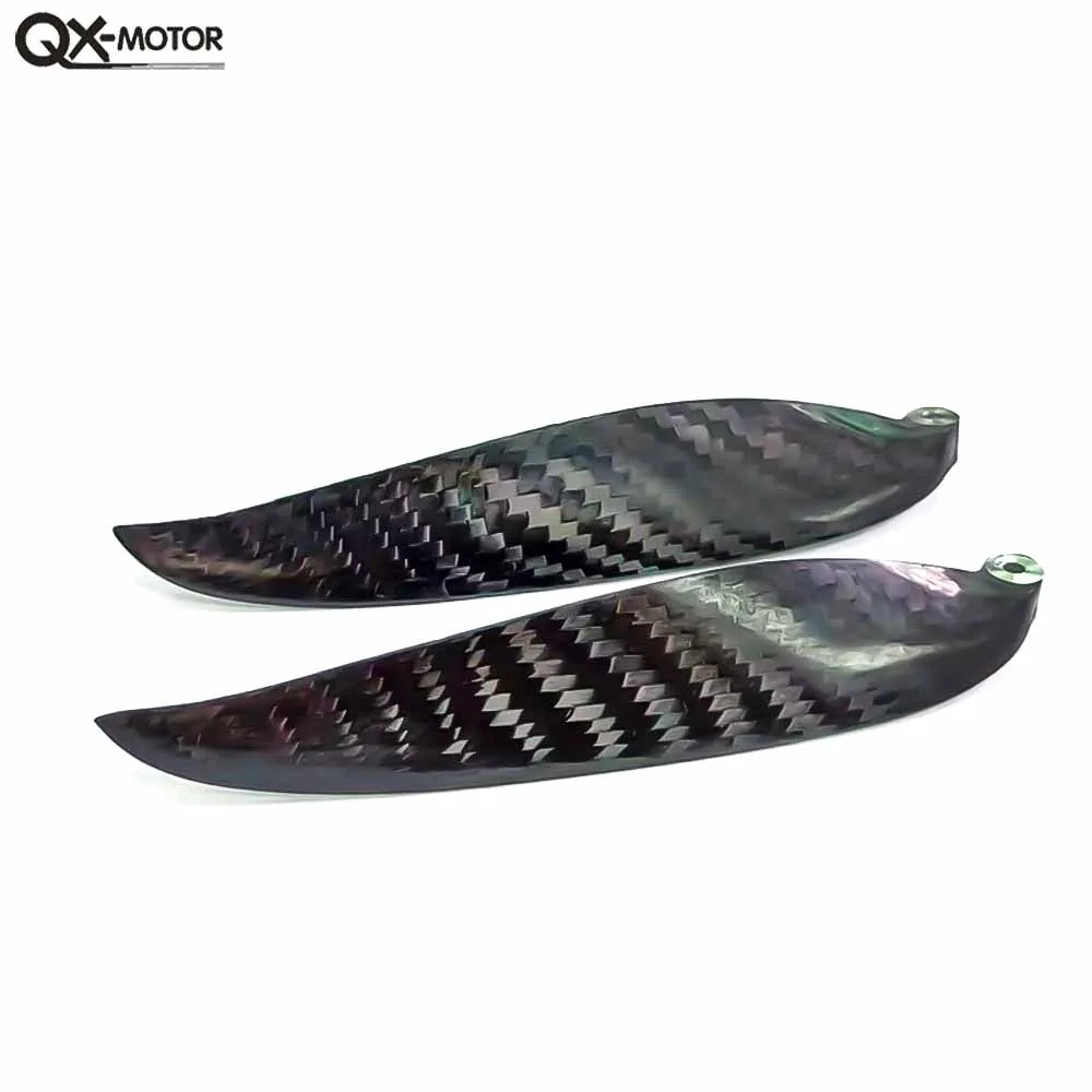 QX-MOTOR Carbon Fiber Folding propeller blade 9.5x5 10x6 11x6 11x8 12x6 13x6.5 13x7 13x8 14x8 14x9.5 15x10 16x8 16x13 18x10 19x10  For RC Airplane Props Fixed Wing Model