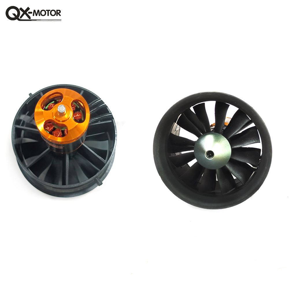 QX-MOTOR 64mm EDF 12 blades ducted fan CW CCW with QF2822 2100KV/2300KV/3300KV/4300KV brushless motor for RC aircraft