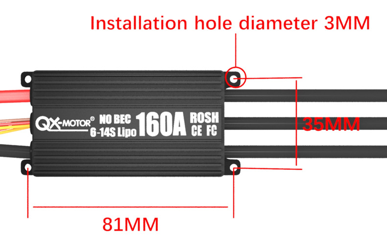 QX-MOTOR 160A 6-14S Lipo Brushless ESC No BEC for 90MM EDF RC Aircraft Quadcopter