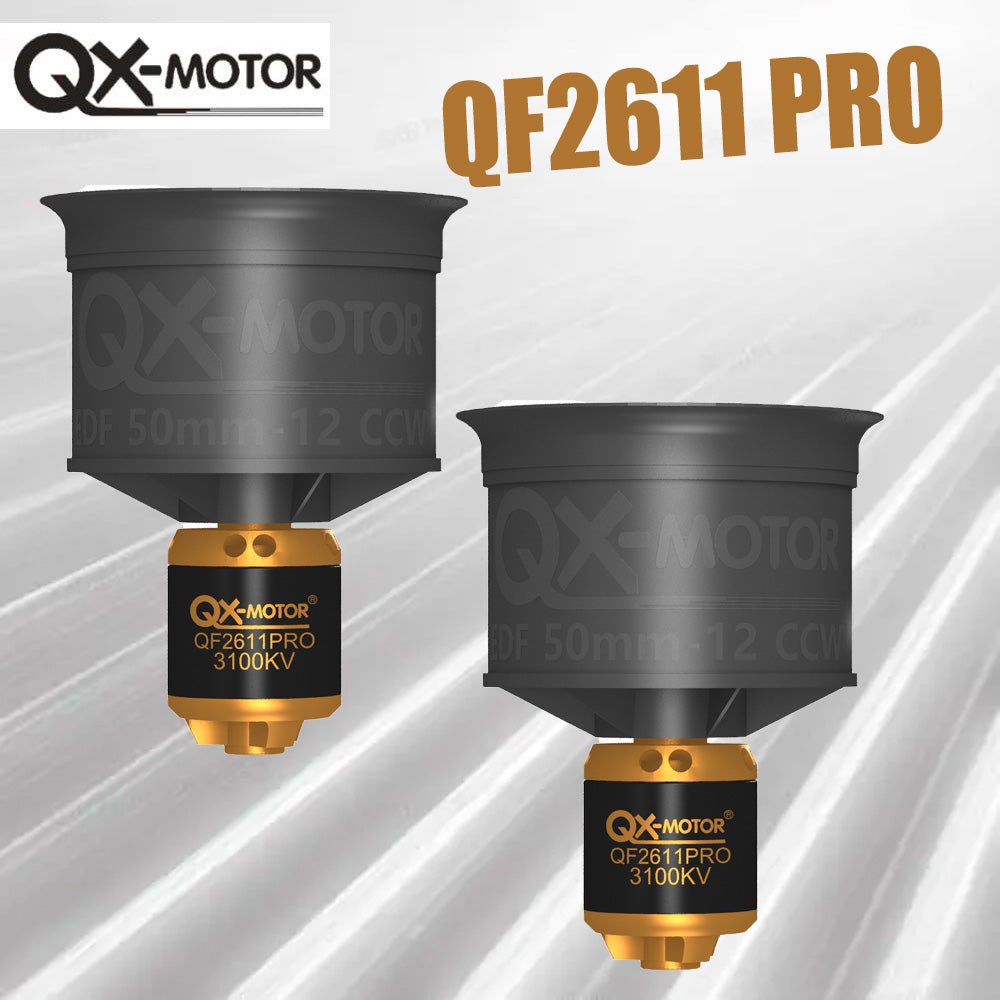 QX-MOTOR 50mm QF2611Pro 3100/3750KV (CW/CCW) EDF ducted fan with 12 blades for controlling toy parts