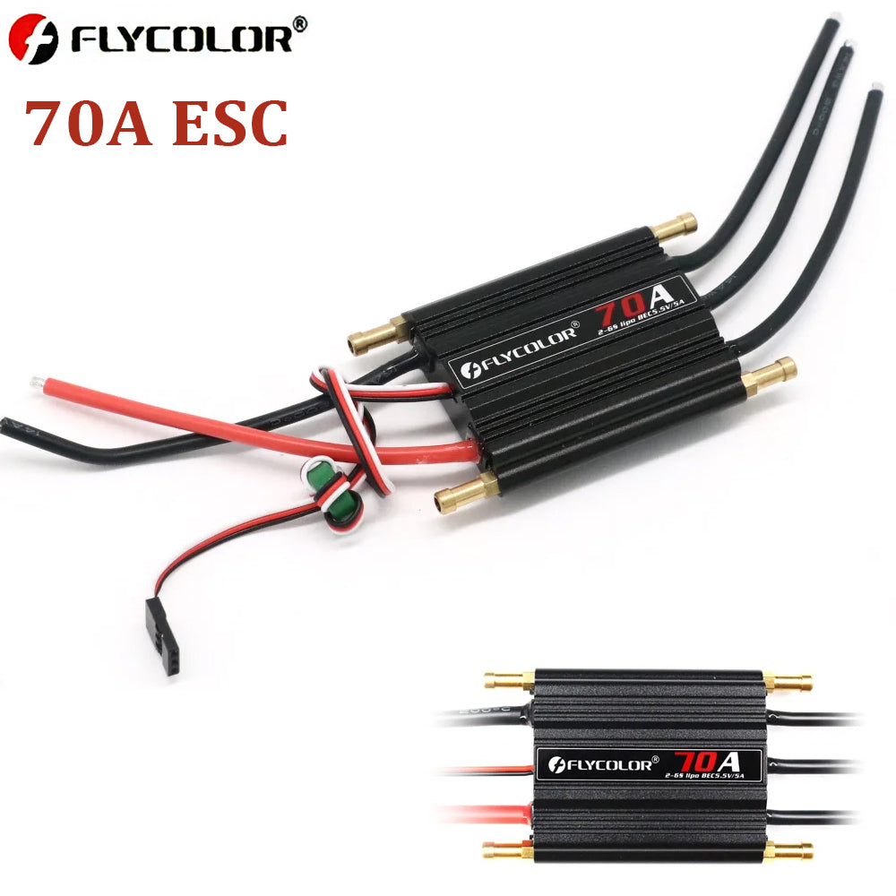 Flycolor Remote Control Ship Model Brushless ESC Waterproof 50A 70A 90A 120A 2-6S Lipo BEC 5.5V/5A With Progaming Card