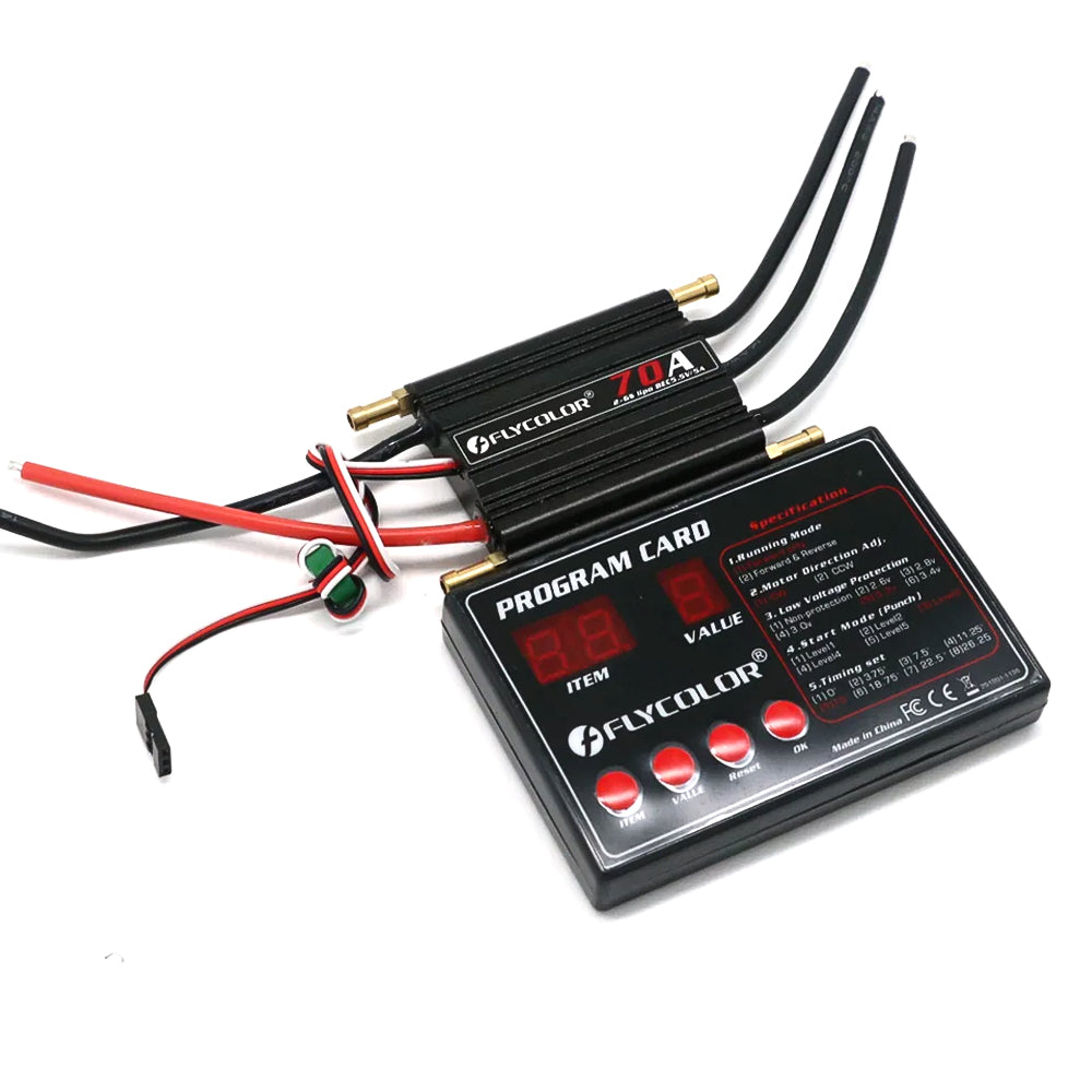 Flycolor Remote Control Ship Model Brushless ESC Waterproof 50A 70A 90A 120A 2-6S Lipo BEC 5.5V/5A With Progaming Card