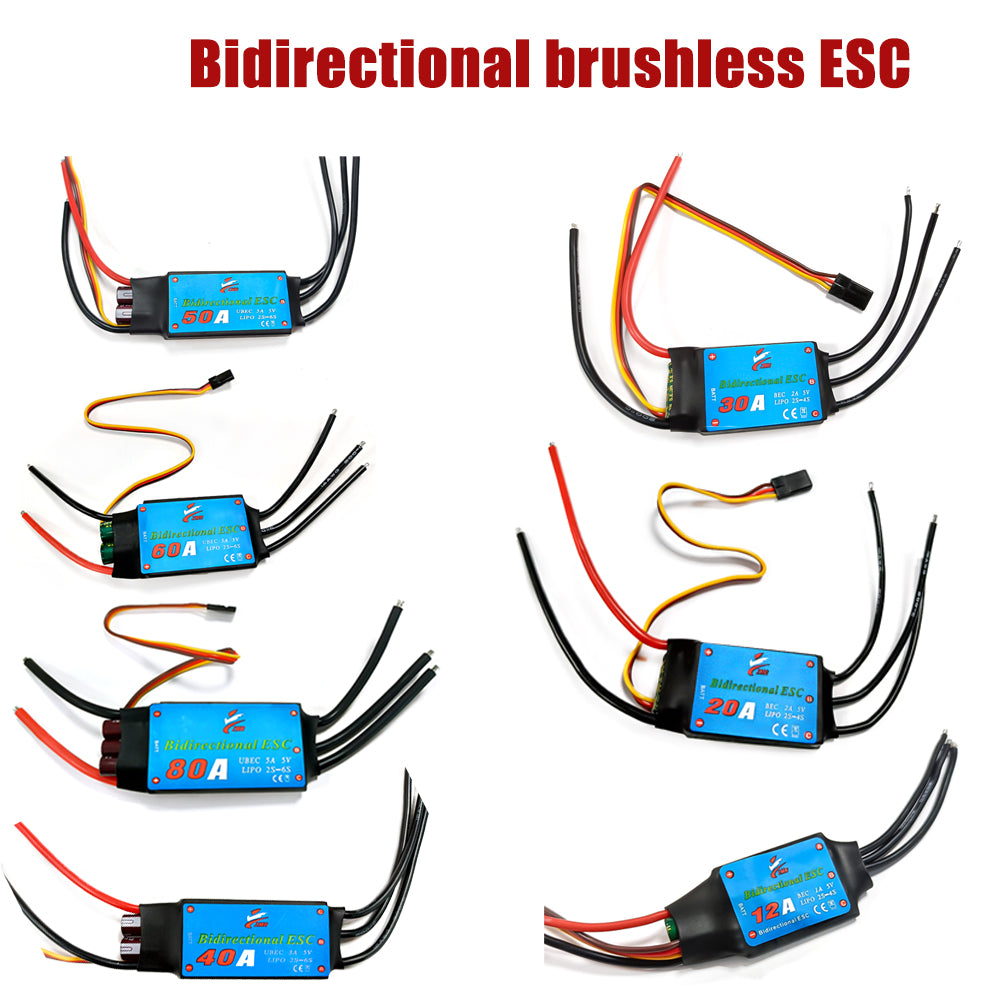 ZMR bidirectional ship model brushless ESC 12A/20A/30A/40A/50A/60A/80A with BEC for RC ship/underwater thrusters