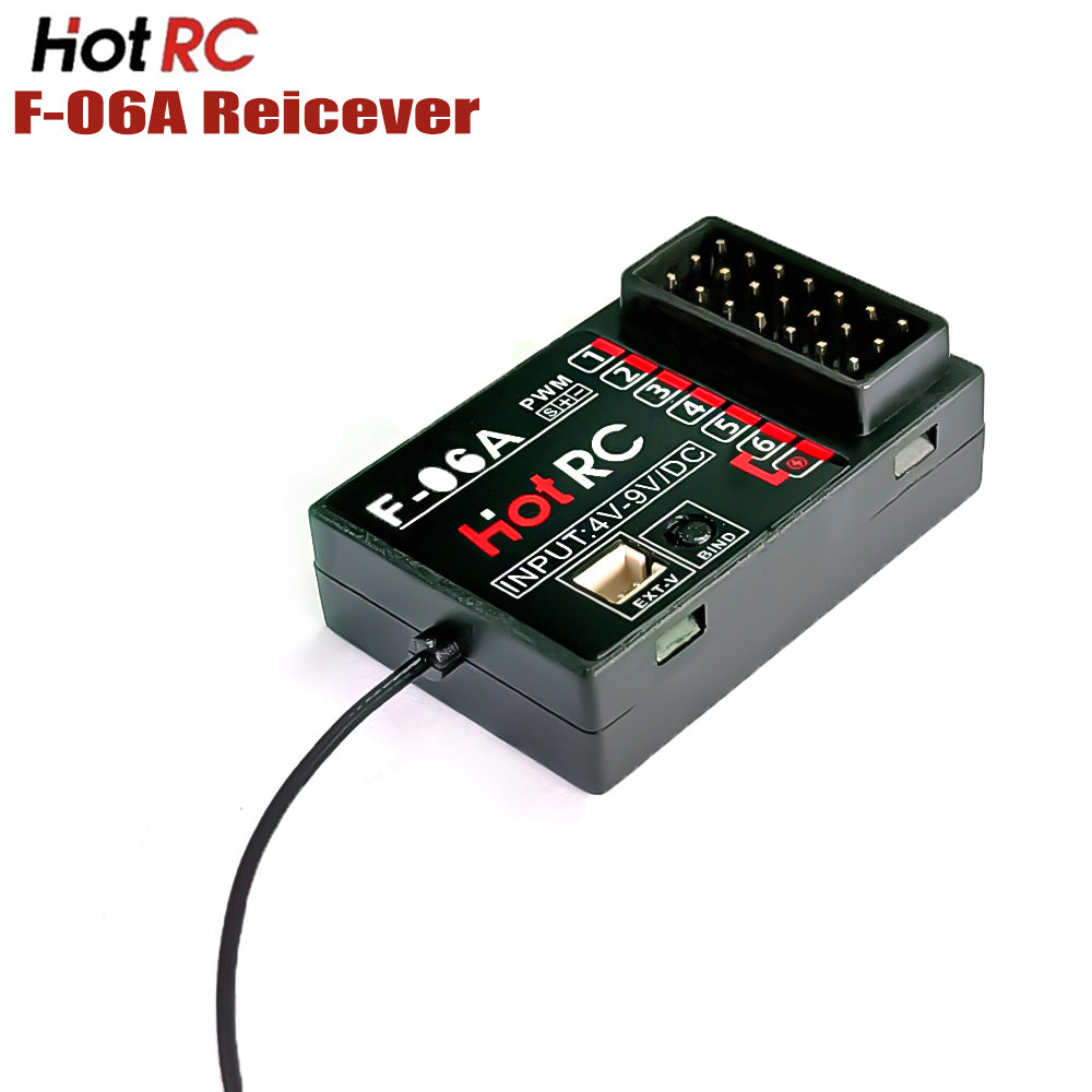 HOTRC DS600 6CH 2.4GHz Remote Controller with F-06A 6 Channel Receiver for RC Fishing Boat