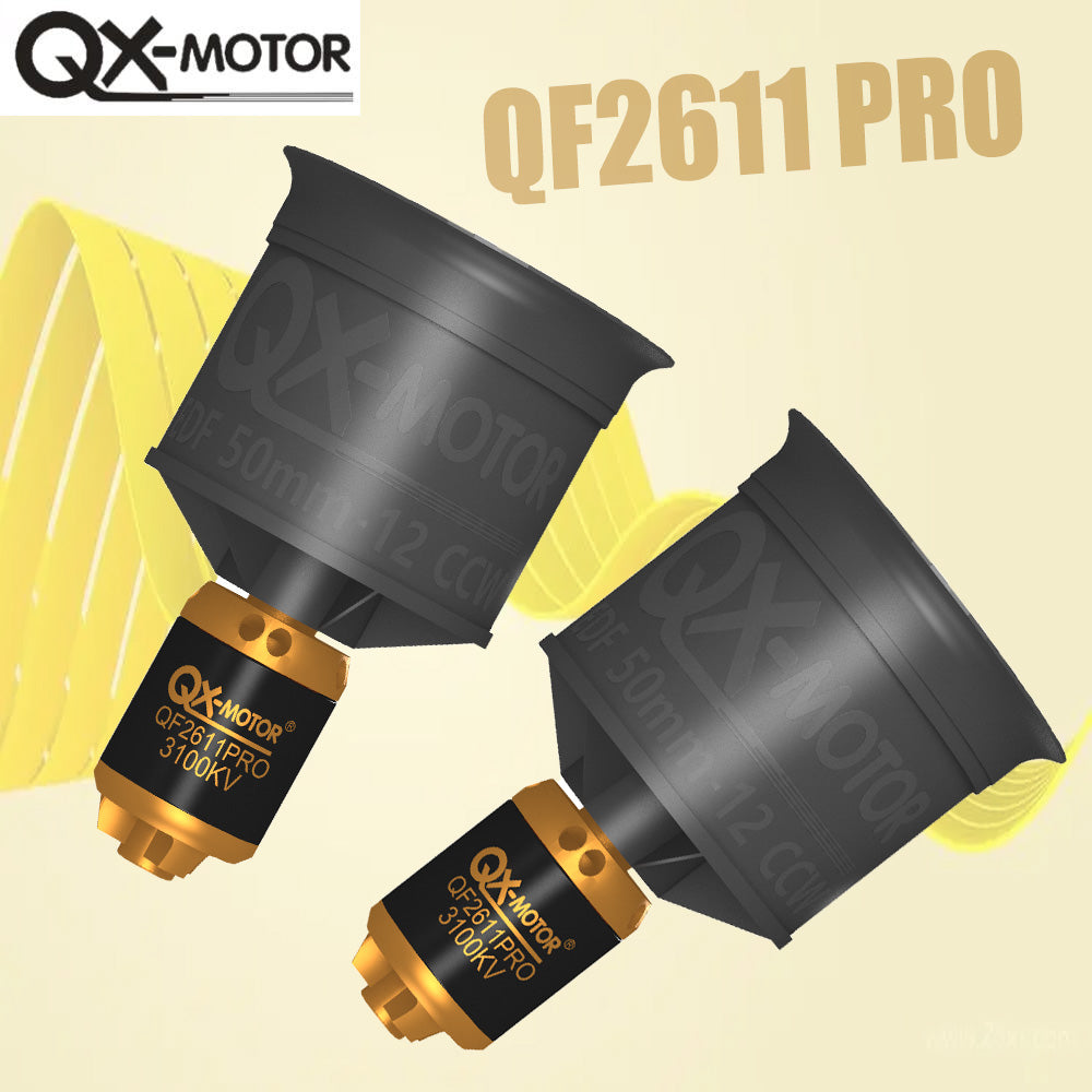 QX-MOTOR 50mm QF2611Pro 3100/3750KV (CW/CCW) EDF ducted fan with 12 blades for controlling toy parts