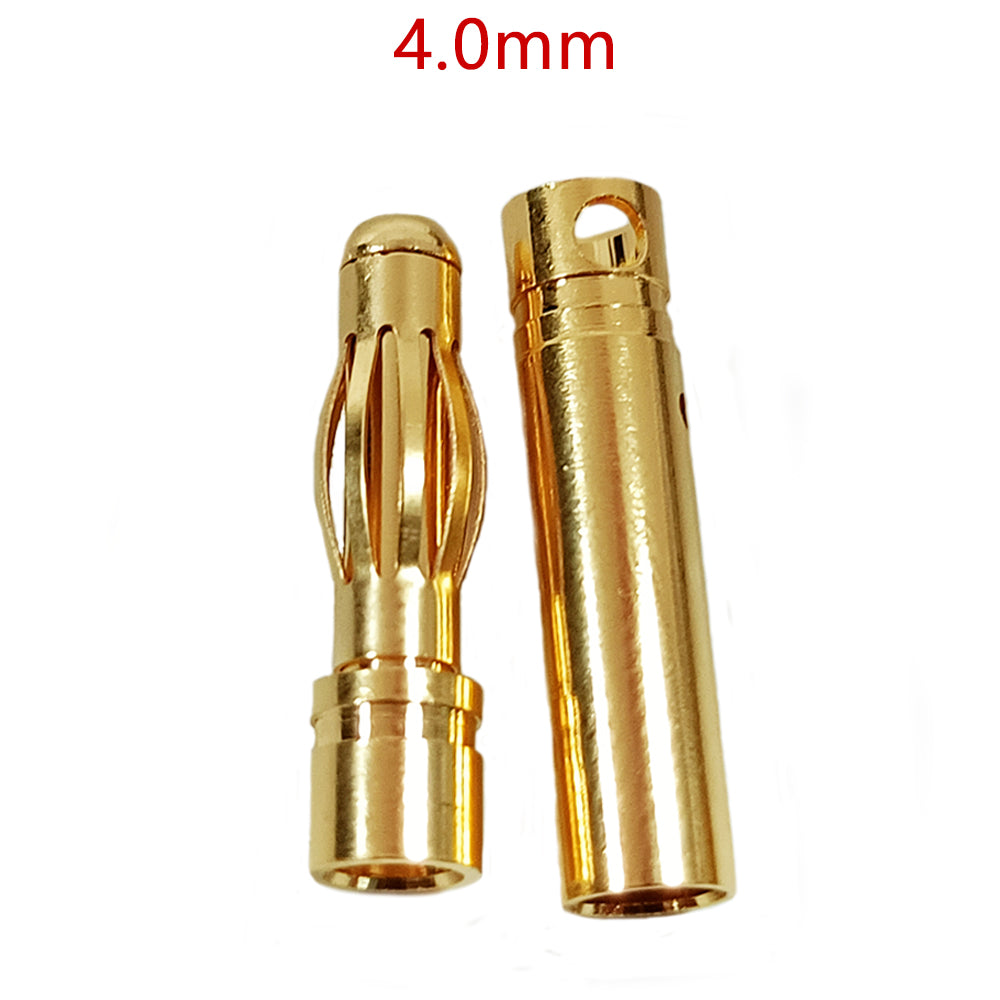 Amass 50/100Pairs 2mm 3.5mm 4mm Gold-Plated Bullet Male Female Banana Plug Connector for DIY RC Lipo Battery ESC Plug