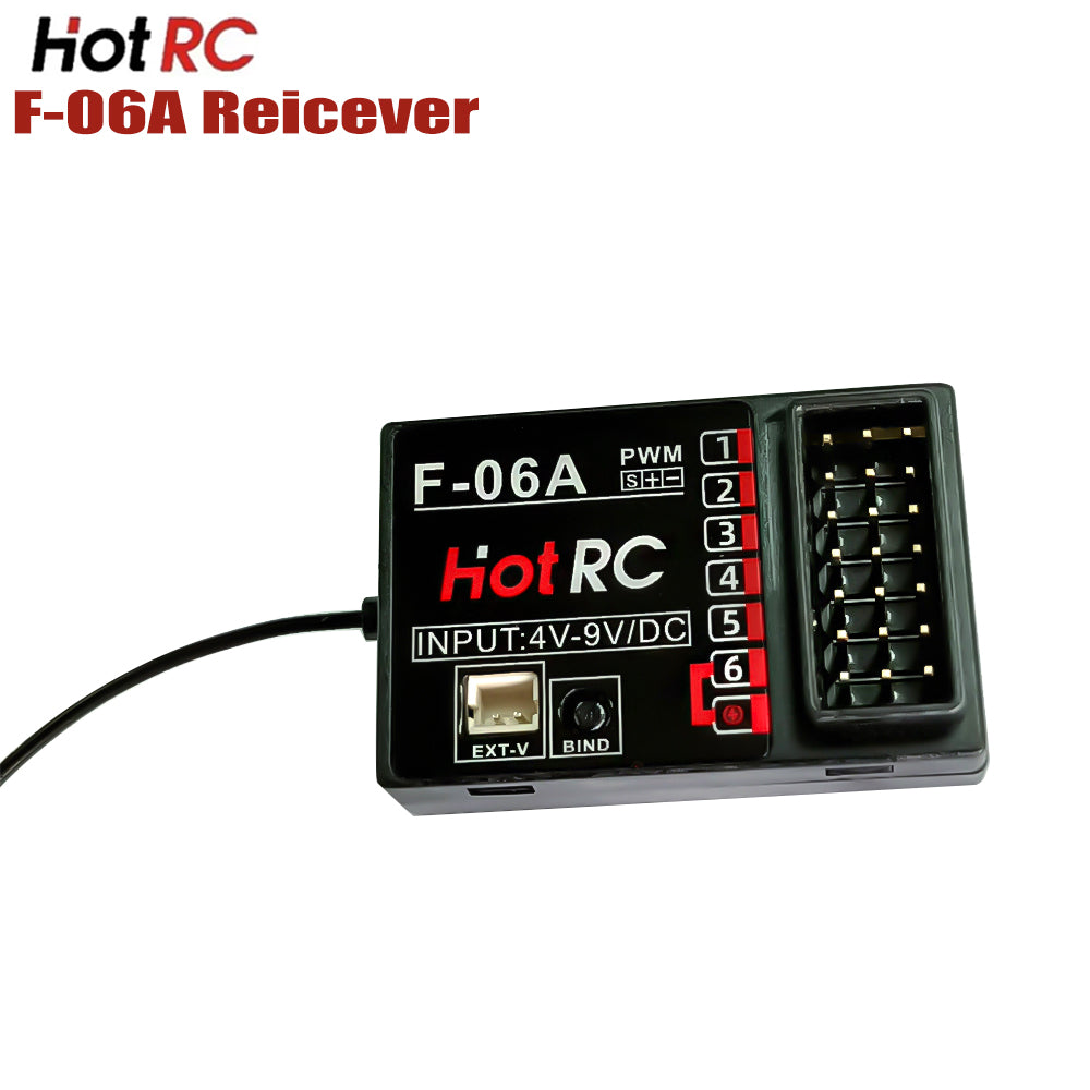 HOTRC DS600 6CH 2.4GHz Remote Controller with F-06A 6 Channel Receiver for RC Fishing Boat