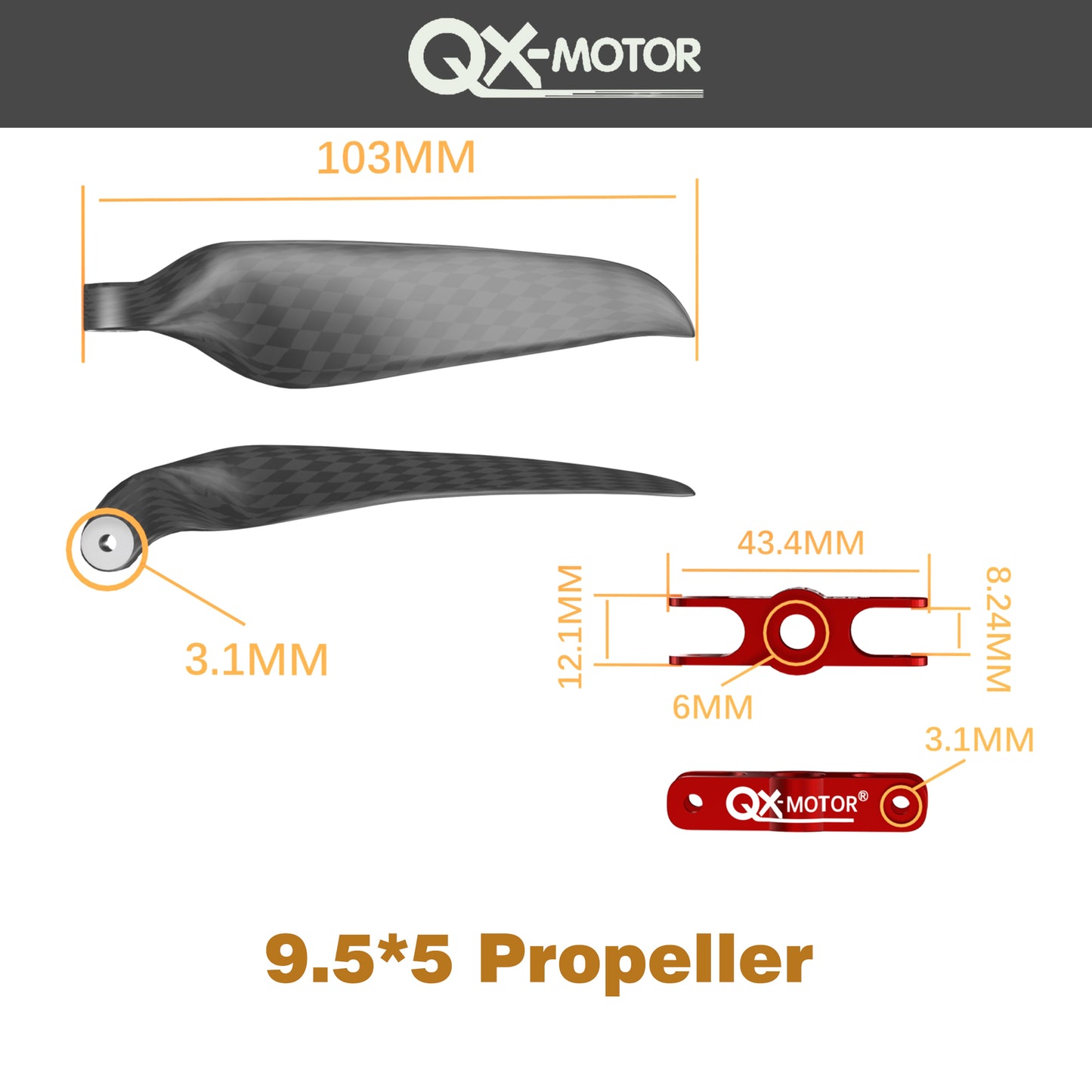 Carbon Fiber Folding Propeller 10x6 11x6 11x8 12x6 13x7 14x8 15X10 16X8 18X10 With paddle seat For RC Airplane Props Fixed Wing Model QX-MOTOR