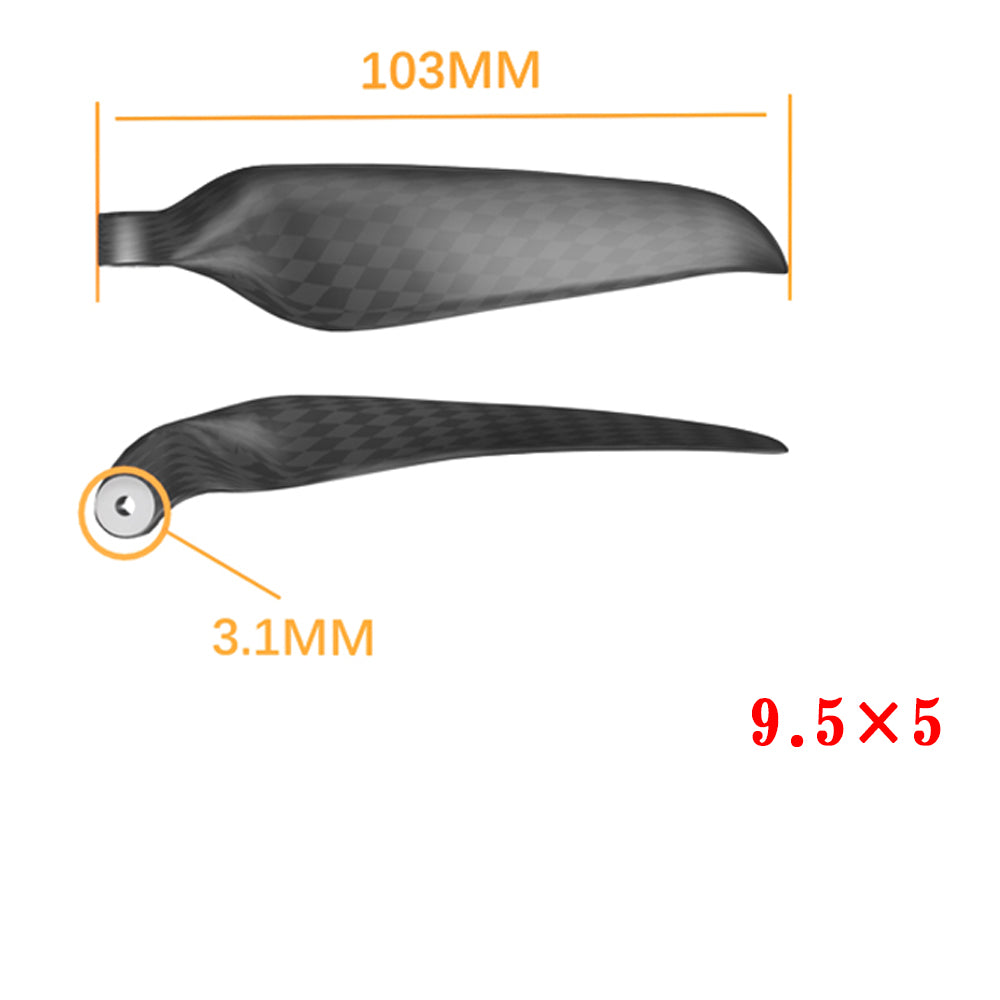 QX-MOTOR Carbon Fiber Folding propeller blade 9.5x5 10x6 11x6 11x8 12x6 13x6.5 13x7 13x8 14x8 14x9.5 15x10 16x8 16x13 18x10 19x10  For RC Airplane Props Fixed Wing Model