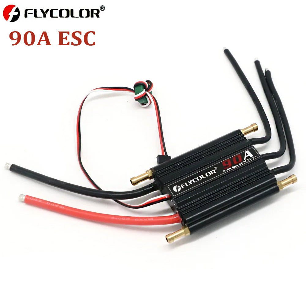 Flycolor Remote Control Ship Model Brushless ESC Waterproof 50A 70A 90A 120A 2-6S Lipo BEC 5.5V/5A With Progaming Card