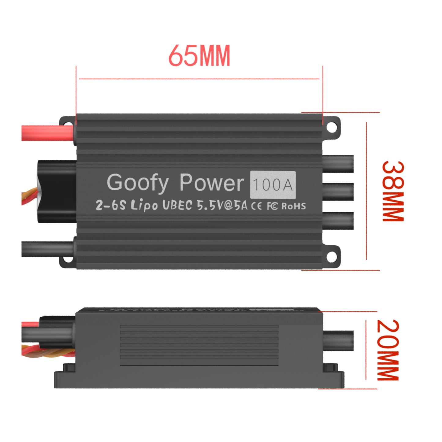 High Quality Goofy Power 100A (2~6S) SBEC Brushless Speed Controller ESC for edf motor RC Drone Airplane Parts