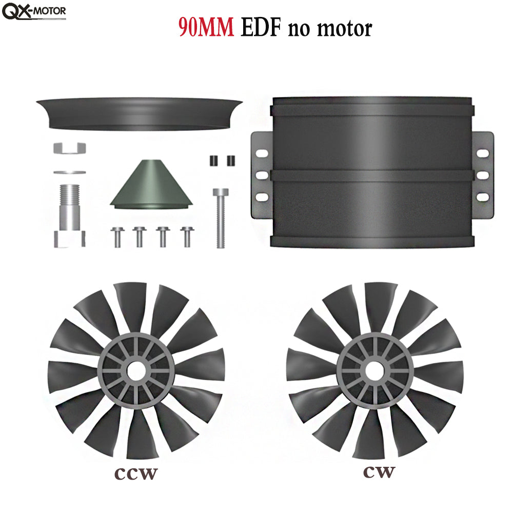 90mm Ducted Fan Housing 12 Blades and Accessories Without Motor for RC jet