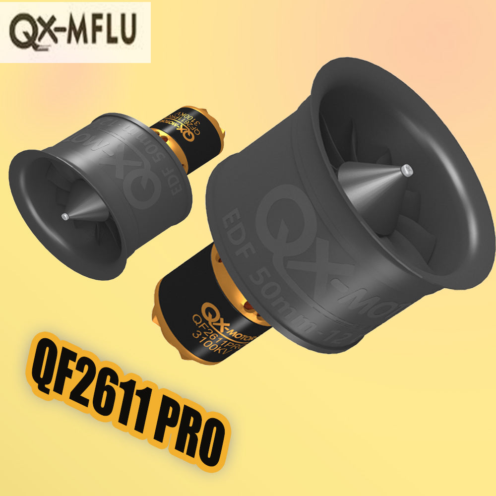 QX-MOTOR 50mm QF2611Pro 3100/3750KV (CW/CCW) EDF ducted fan with 12 blades for controlling toy parts