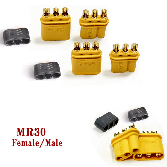 Amass 50Pairs MR30 Male Female Plug Connector with Sheath for Lipo Battery Connecting ESC And Motors