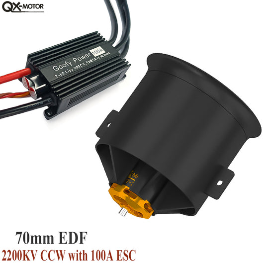 QX-Motor New 12 Blades Fan 70mm EDF QF3027 2200KV Brushless Motor CW CCW For Remote Control Toy