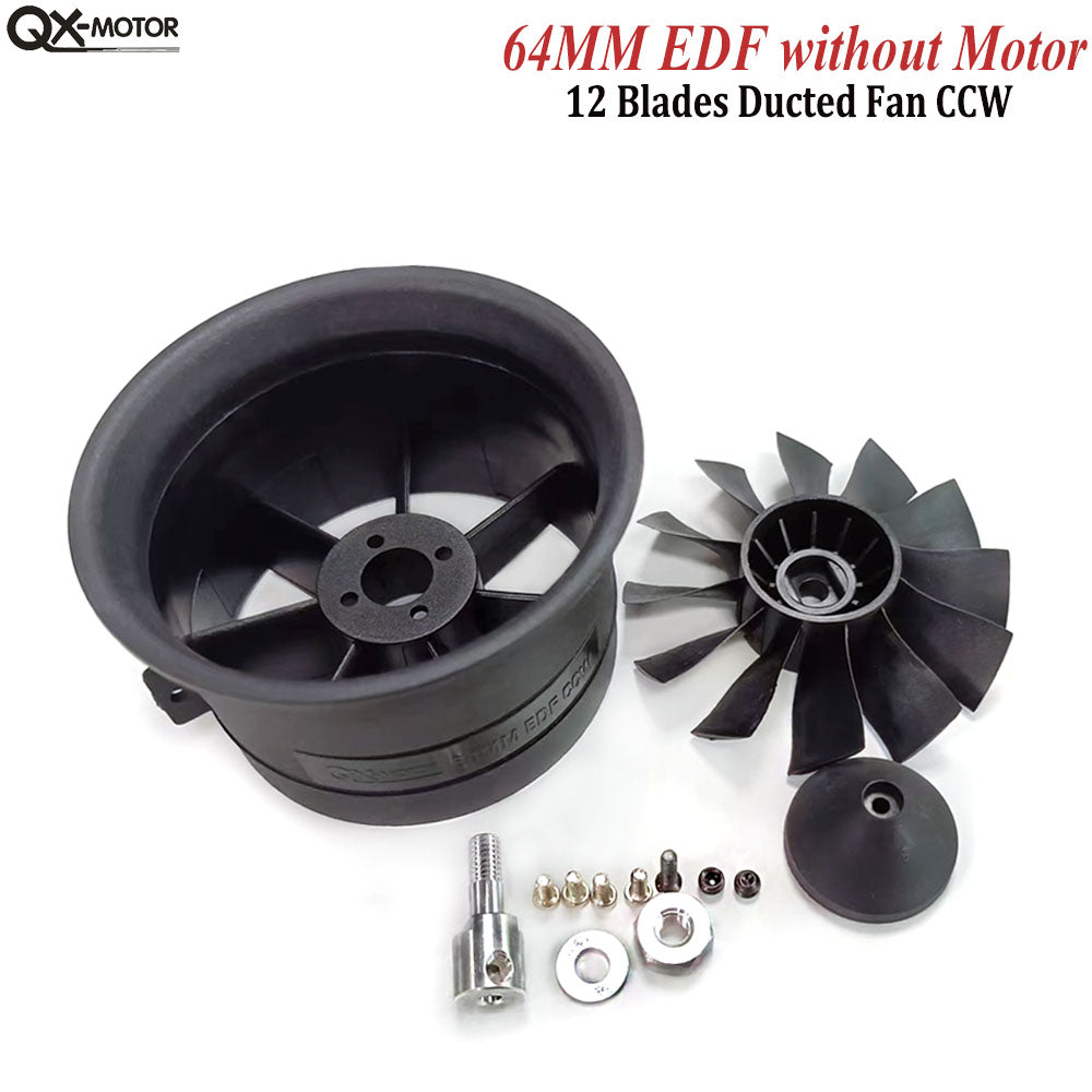 QX-MOTOR New 64MM EDF without Motor 12 Blades Ducted Fan CW/CCW For RC Remote Control Toy Parts Airplane Model Drone