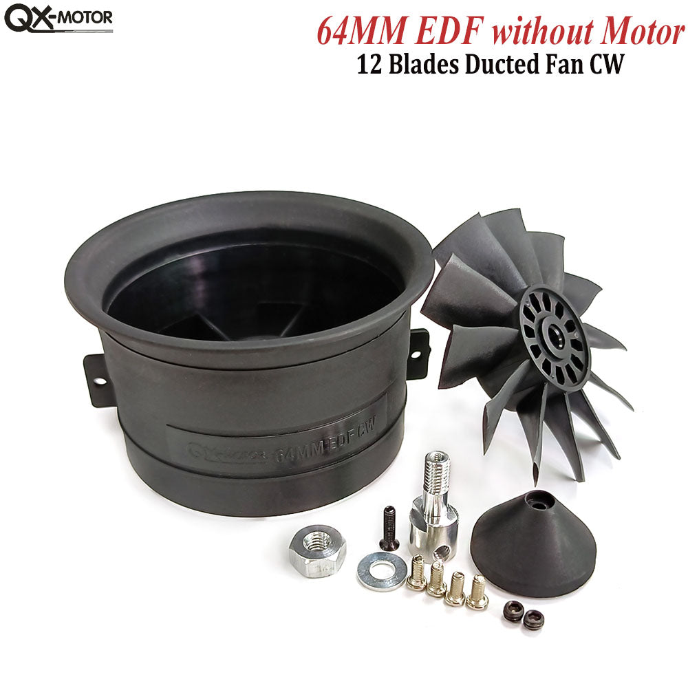 QX-MOTOR New 64MM EDF without Motor 12 Blades Ducted Fan CW/CCW For RC Remote Control Toy Parts Airplane Model Drone