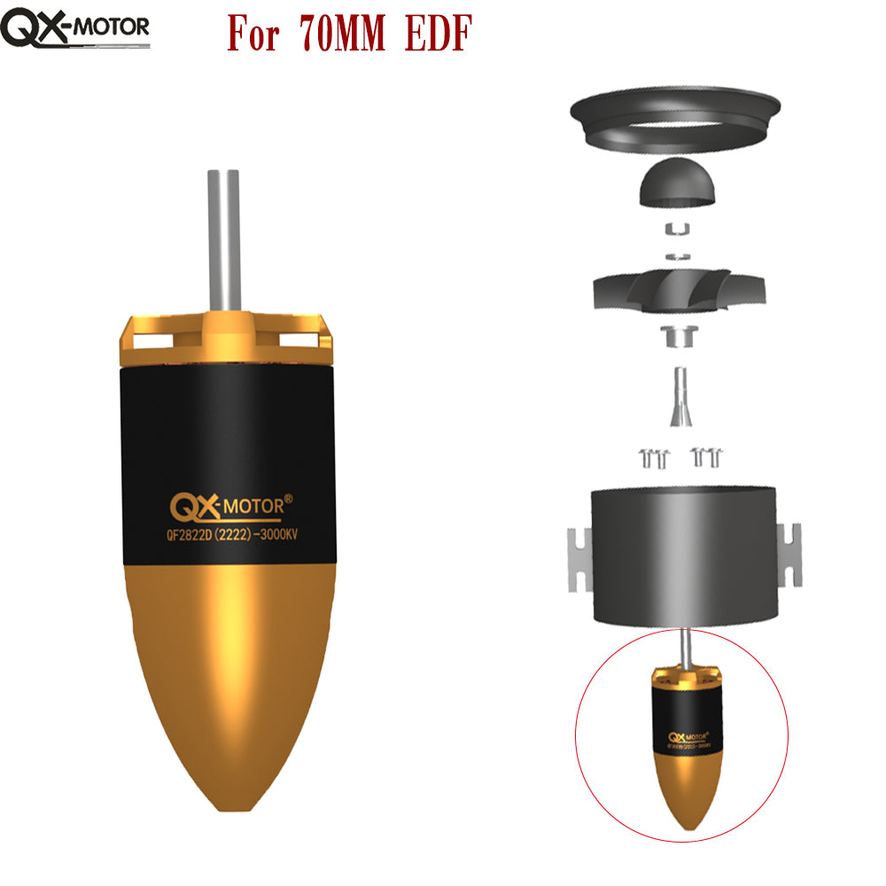 QX-Motor QF2822-3000KV Brushless Motor for 70mm EDF Ducted Fan 6 Blades RC Jet Airplane