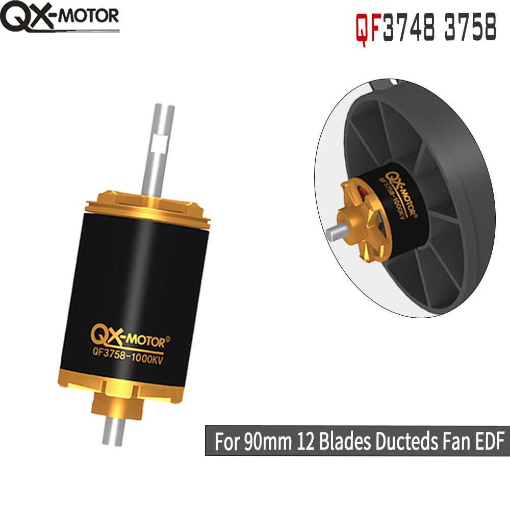 QX-MOTOR Brushless Motor QF3748 3758 1000KV/1200KV/1450KV/1550KV For 90mm 12 Blades Ducted Fan EDF