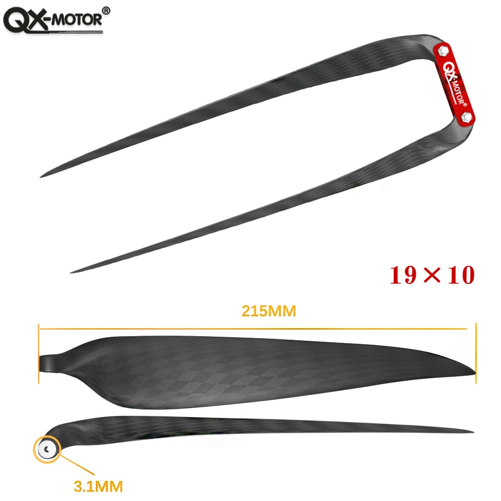 Carbon Fiber Folding Propeller 10x6 11x6 11x8 12x6 13x7 14x8 15X10 16X8 18X10 With paddle seat For RC Airplane Props Fixed Wing Model QX-MOTOR