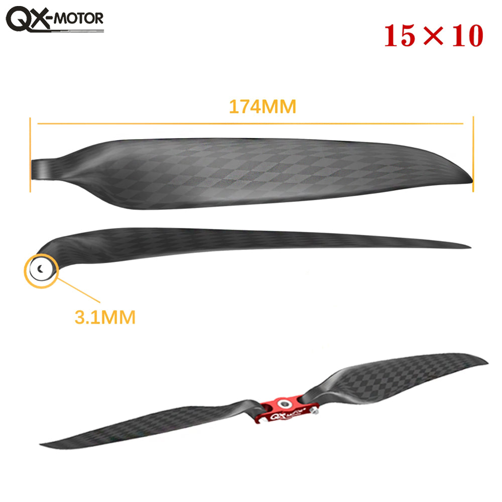 Carbon Fiber Folding Propeller 10x6 11x6 11x8 12x6 13x7 14x8 15X10 16X8 18X10 With paddle seat For RC Airplane Props Fixed Wing Model QX-MOTOR