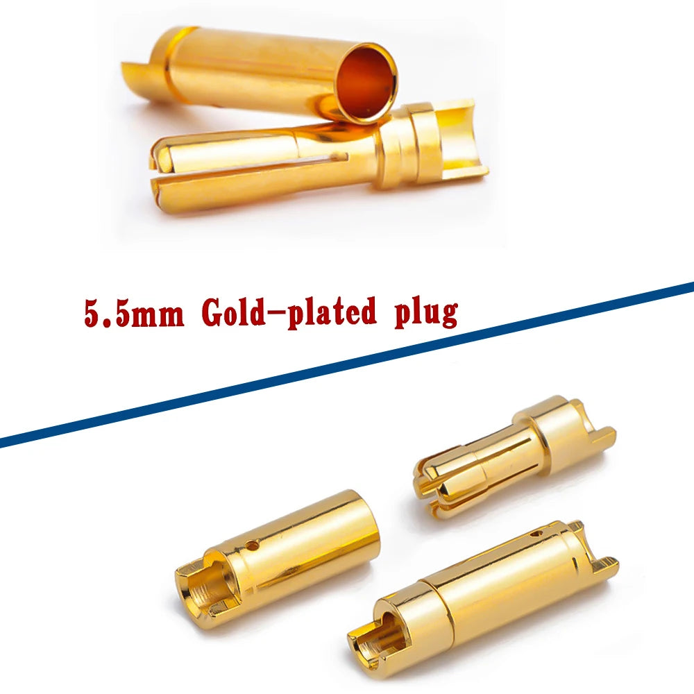 Amass 20/50/100Pairs 5.5mm 6mm 8mm Male Female Bullet Banana Plug Connector for Lipo Battery ESC Motor Remote control toy parts