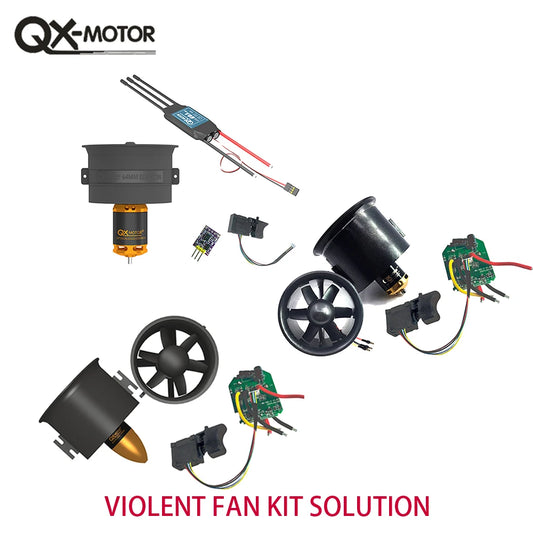 QX-MFLU 50mm 64mm 70mm EDF brushless motor (CW/CCW) assembly parts, equipped with 1KW controller and switch components