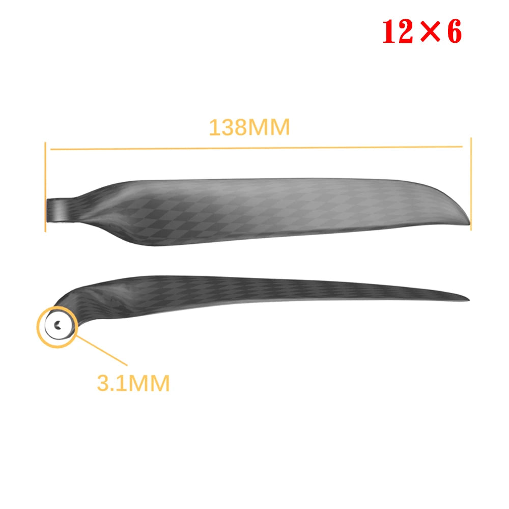 QX-MOTOR 9.5x5 10x6 12x8 13x8 16x8 18x10 19x10 Carbon Fiber Folding Propeller Blades for Remote Control Toy Parts