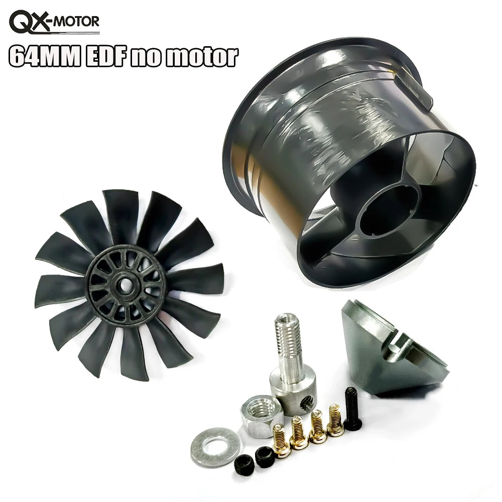 QX-MOTOR 30MM 50MM 64MM 70MM 80MM 90MM EDF no motor 6/12 Blades Ducted Fan For Remote Control Toy Parts