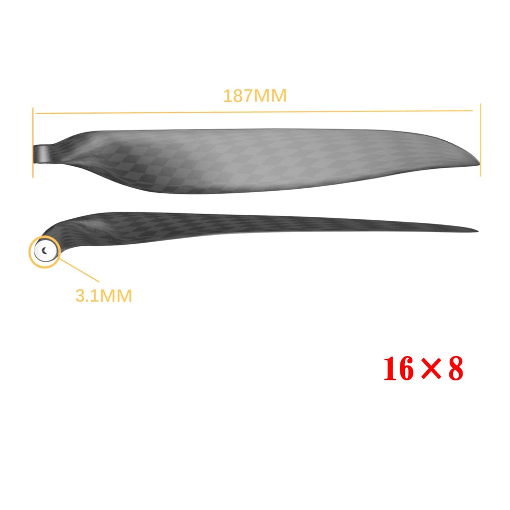 QX-MOTOR 9.5x5 10x6 12x8 13x8 16x8 18x10 19x10 Carbon Fiber Folding Propeller Blades for Remote Control Toy Parts