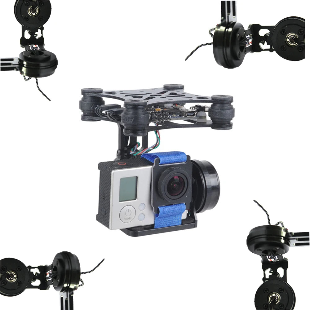 2-axis metal brushless gimbal 2208kv motor, BGC3.0 brushless control panel, suitable forGoPro Hero 3 4 F450  Aerial Photography