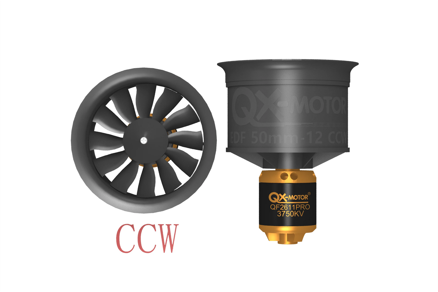 QX-MFLU 50mm QF2611--3300KV EDF brushless motor (forward/reverse) 1W controller, violent fan power assembly accessories