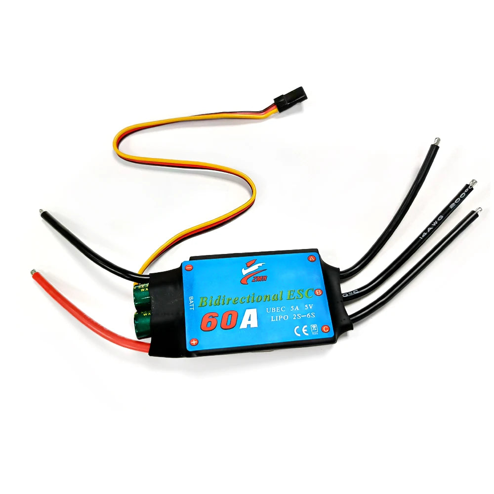 ZMR 12A 20A 30A 60A 80A bidirectional brushless ESC UBEC suitable for RC vehicles/ships/underwater propulsion