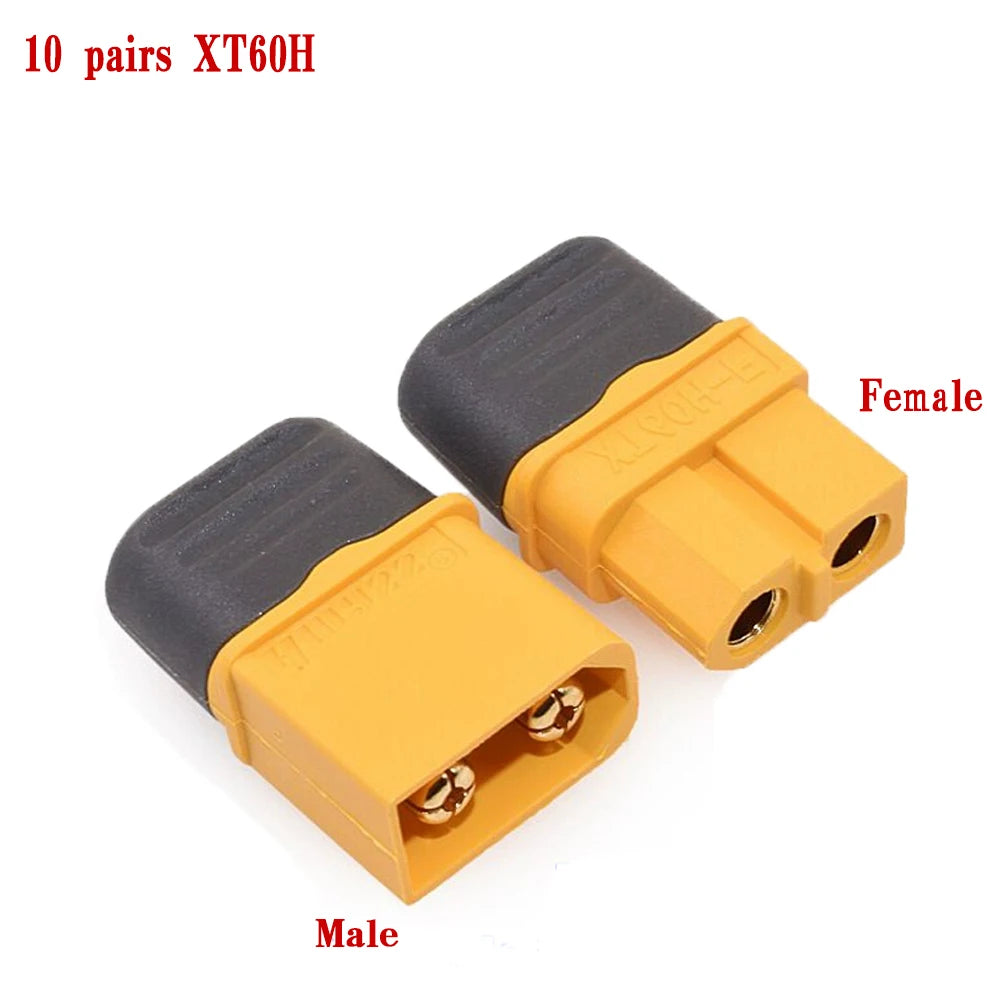 Amass 10/20/50 Pairs XT60H Bullet Connector Plug Upgrated of XT60 Sheath Female Male Gold Plated for Remote control toy parts