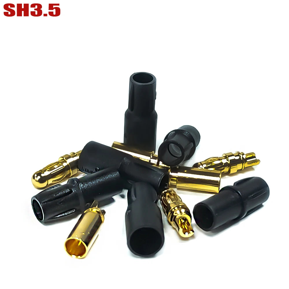 10/20/50pairs Amass 3.5mm SH3.5 Gold Plated Connector with Protective Sleeves for Rc Remote Control Toy Accessories