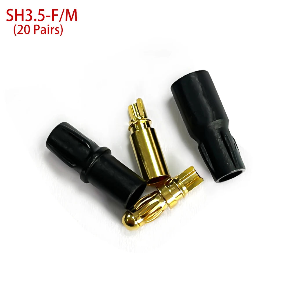 10/20/50pairs Amass 3.5mm SH3.5 Gold Plated Connector with Protective Sleeves for Rc Remote Control Toy Accessories