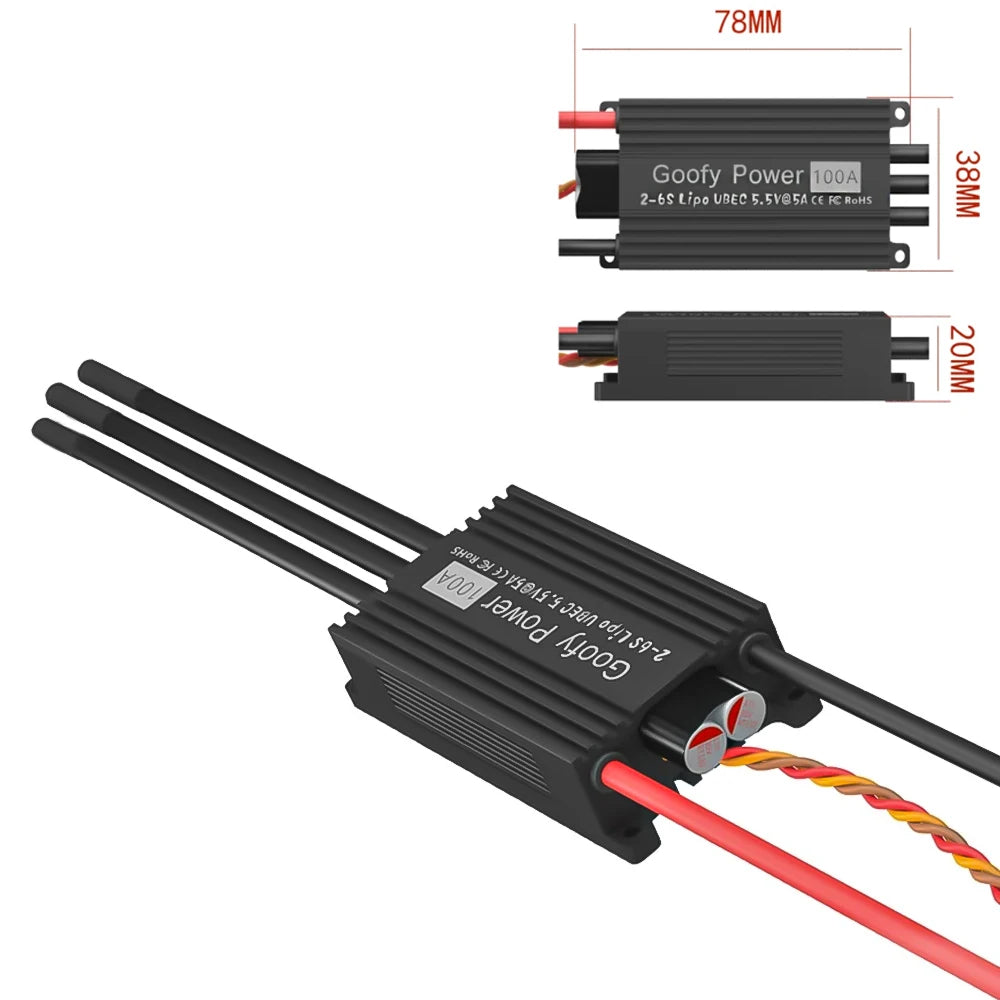 Goofy Power 100A  2~6S SBEC High Quality Brushless Speed Controller ESC for EDF Motor RC Drone Airplane Parts