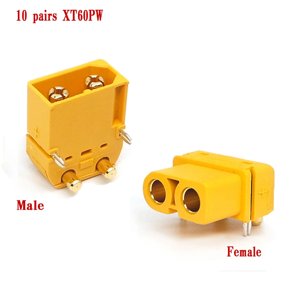 Amass 10/20/50Pairs XT60PW Brass Gold Banana Bullet Male Female Connectors Plug Connect Parts For Remote Control Toy Parts